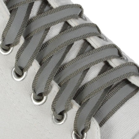 Shoe shoes, steam, flat, with a reflective strip, 10 mm, 70 cm, color gray color-1
