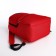 A backpack with a zipper, external pocket, red color
