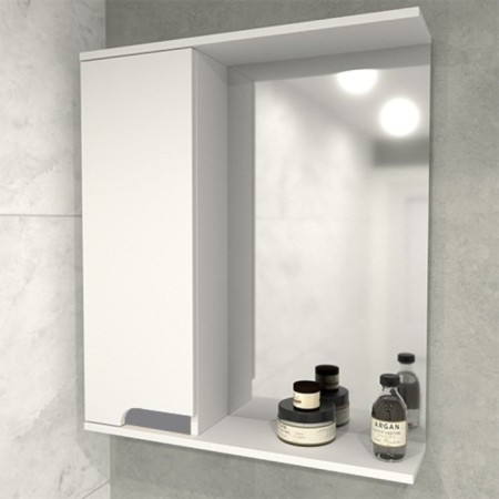 Cabinet-mirror Leon 60, left, gray color, 15 x 60 x 70