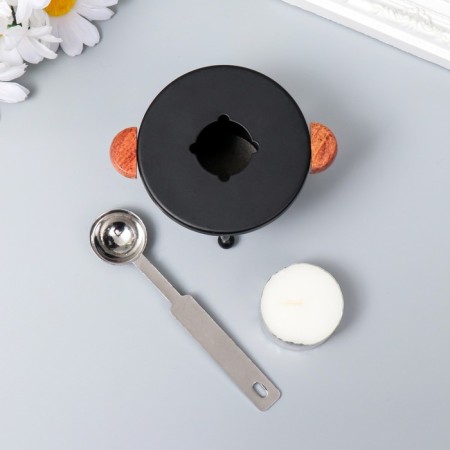 Surgut set stand 9.5x5.8x5.8 cm + spoon Metal 11 g2x2 cm + candle-2