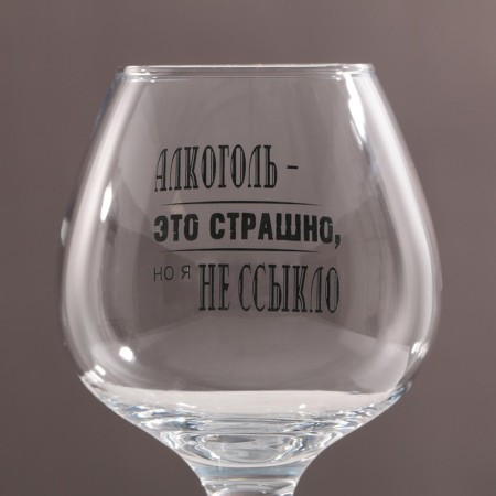 Cognac glass "Alcohol is scary" 265 ml-1