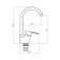 PLSTART PL4105-7 kitchen mixer, single-leaf, 35 mm cartridge, ABS plastic, black
