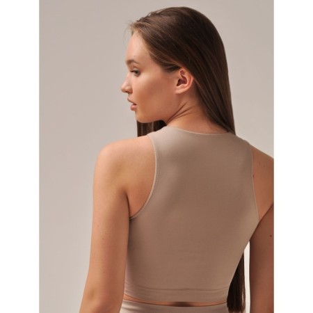 Women's top with a halter neckline Mirey Top Halter Neck, size 44-46, linseed color-1