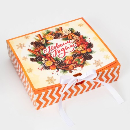 New Year. Gift New Year's folding, packaging, “Happy New Year”, 20 × 18 × 5 cm.-1