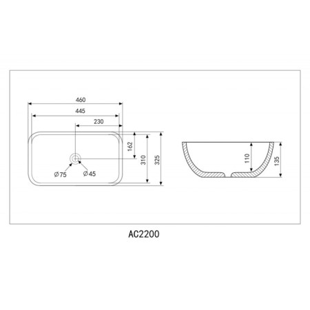 ABBER RECHTECK AC2200GS shell, 460x325x135 mm, silver color-3