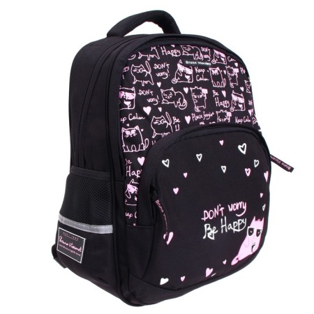 School backpack Bruno VisConti, 40 x 30 x 16 cm, ergonomic back, “Toon Town. Cat "-1