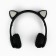 Headphones luminous ears, wireless "cat", black W-03