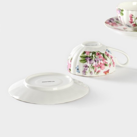 Set of tea ceramic shade "Bells", 4 items: a cup 250 ml, saucer d = 15 cm-5