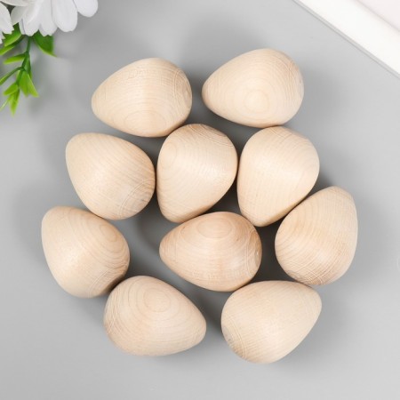 Wooden egg 4x3 cm (set10 pcs)-2