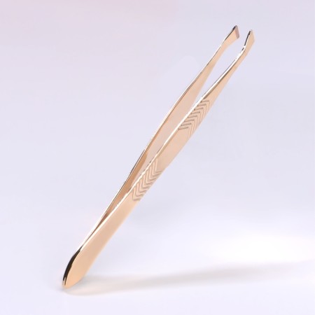 Pinzet beast, wide, 9 cm, silver/golden color