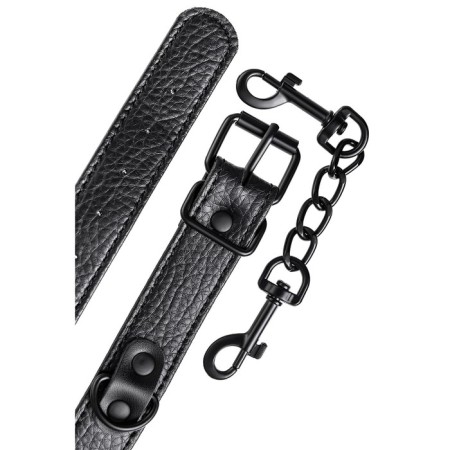 Toyfa Theater, black handcuffs, PU skin, 26.5 cm-2