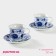 A set of tea ceramic shares "Russian pattern", 4 items: 2 cups 210 ml, 2 saucers d = 14.1 cm, blue blue color