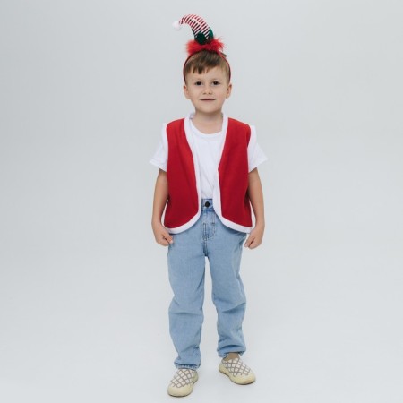 Carnival set "New Year's Gnome": vest and rim, height 92–104 cm-4