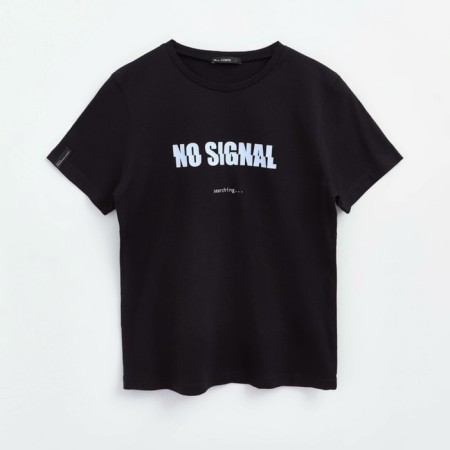 Female T -shirt, size XS, black color, blue-8