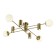 Ceiling EVOLUCE lamp. Sle1105-302-08. Raito. 8x5+60 watts, GU10+E27, 4000K, 120x120x20 cm, brass color