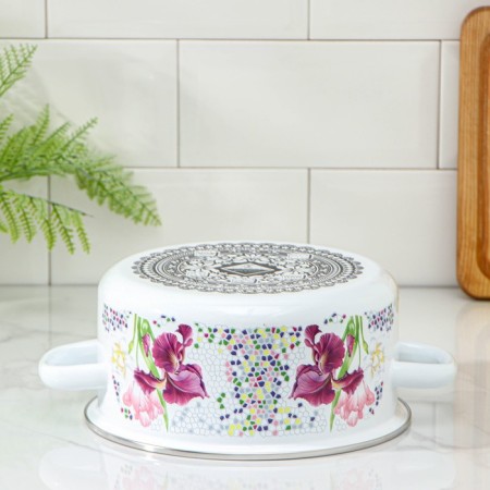 Mosaic pan, 3 l, enameled cover, induction-2
