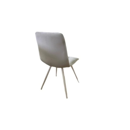 Fred chair, supports Metal white, velor, beige color Veltso 16-1