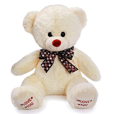 Soft toy "Bear Toptyka", Milk color, 70 cm