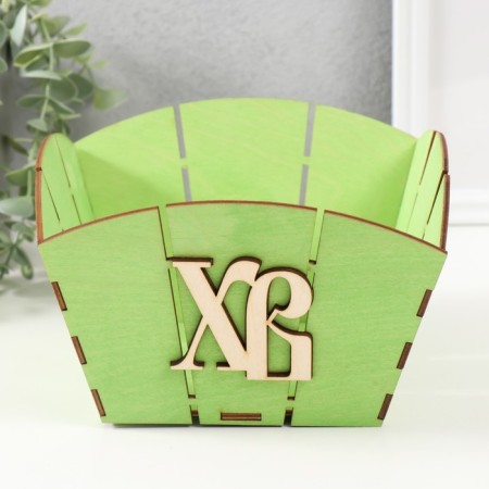 Easter basket Easter "XV" 19x19x12 cm, light green