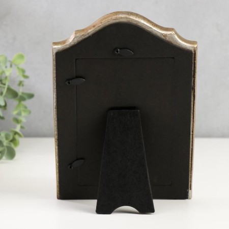Photo frame Polystone 10x15 cm "Heraldic lily" Golden Patina 23x16 cm-2