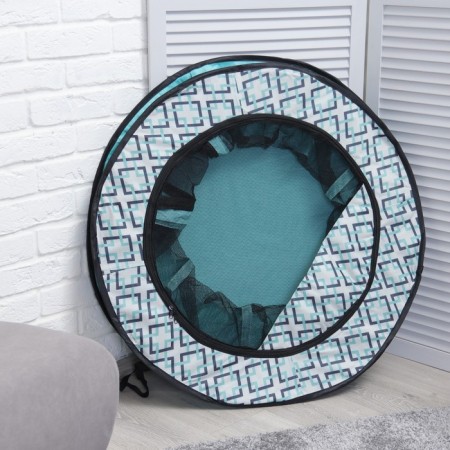 An animal aviary, a tent with a pattern, round, 90 x 55 cm, blue-12