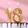 Candle in the cake jubilee "line" (set 2 in 1), number 18, number 81, gold metallic, 6.5 cm