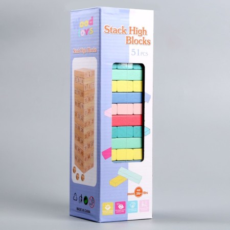 Game desktop "Falling tower color" 51 pcs, 28.5x8.5x8 cm-8