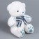 Soft toy "Bear with pearls", 25 cm, blue color