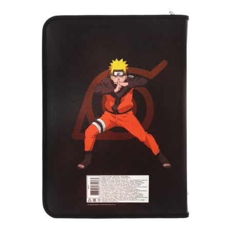 A4, naruto, universal notebook folder, lightning around, plastic, black-4