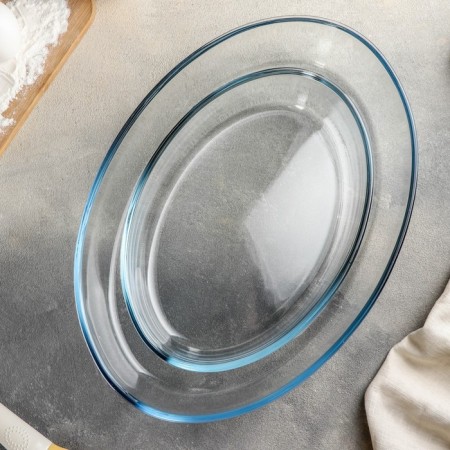 A set of forms from heat -resistant baking glass Borcam, 2 items: 3 l, 1.5 liters-1