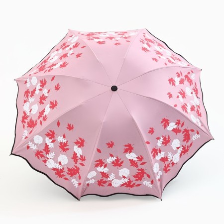 Mechanical umbrella with a curly edge "Autumn Leaves"-2