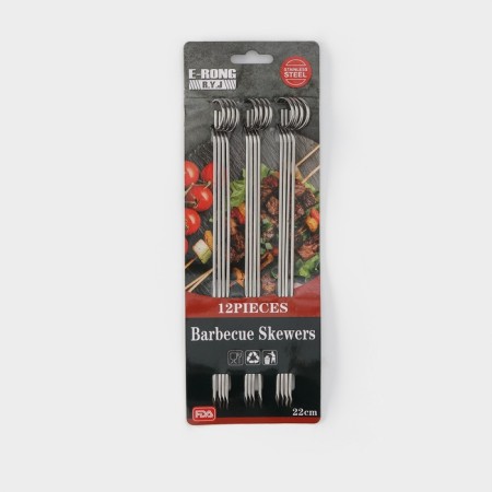 Buffalo skewers set, 22 cm, 12 pcs, corrosion -resistant steel-3