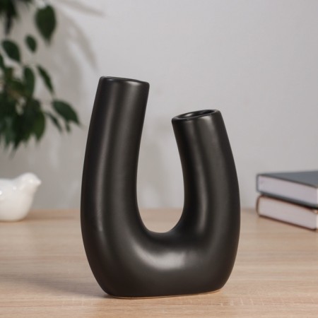 VAZA Ceramics Table "Wayne" D-4 cm, 17.5x13 cm, black