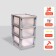 The chest of drawers is 3-section, transparent boxes, color gray color