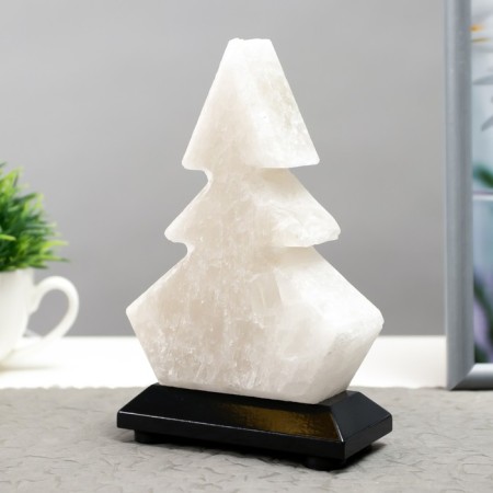 Salt lamp "Christmas tree" LED (color) USB white salt 10x7x13 cm
