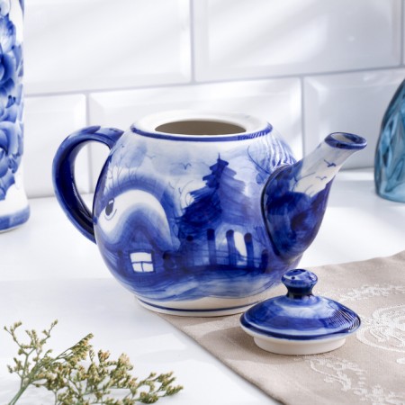Teapot "Shar", plot, gzhel-2