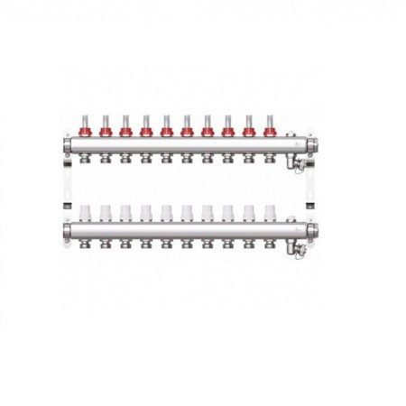 Collector Group STI, 1 "X3/4", 10 outputs, with consumables, stainless steel