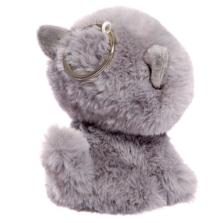 Soft toy "kitten", with a ring, gray color, 11 cm-3