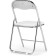 Fold 1 Metal Carcass chair, metal/eco -leather, chrome/white 43x40x77 cm