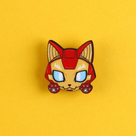 Wooden icon "Iron Cat", 3 x 3 cm-1