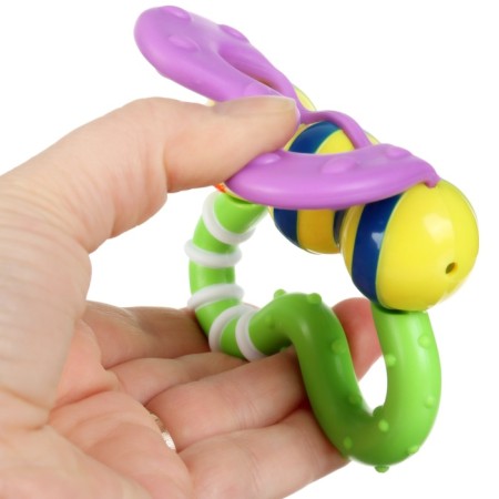 The “butterfly” rattle with elastic elements, in a bag, crumb I-6