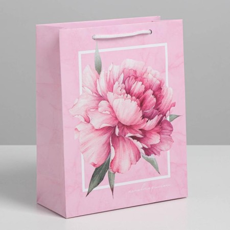 Gift laminated vertical, packaging, “peony”, MS 18 x 23 x 8 cm