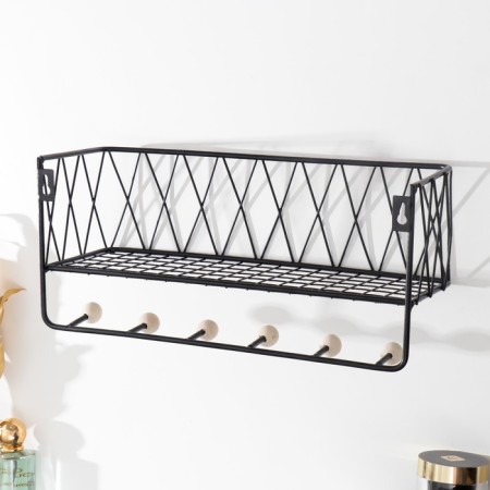 Decorative metal hooks "Network" black 15.5x12x35 cm-3
