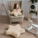 Decorative pillow "Stars", size 65x65x20 cm, cream color