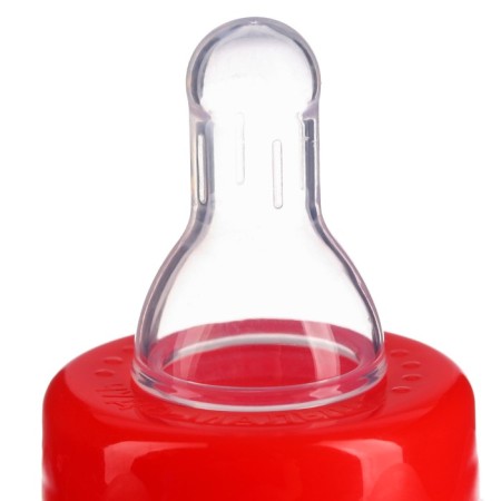 A bottle for feeding, a classic throat, 150 ml., From 0 months, cylinder, with handles, mix color-4