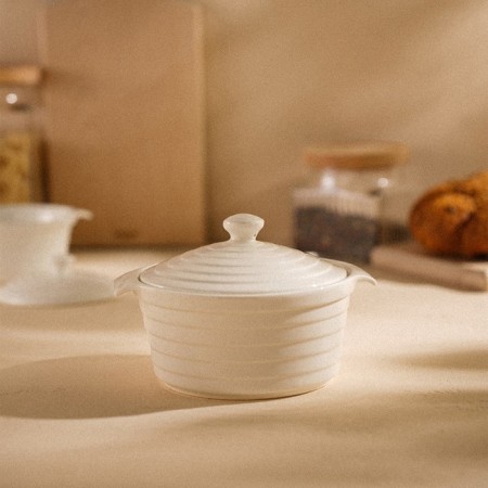 Sl -resistant ceramics pan Sl Home "Santorini", 750 ml, 19 × 16 × 7.5 cm, white color-8