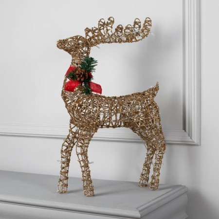 LED figure "Deer golden" 35 × 60 × 10 cm, metal, 220 V, flicker, glow warm white-3
