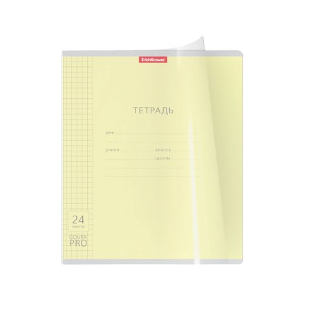Notebook 24 sheets in the Erichkrause cage "Coverpro classics", plastic cover, coated cardboard, offset block 100% whiteness, mix-2