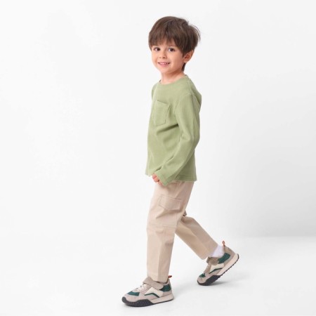 Children's Longsliv with KAFTAN "BASIC Line" pocket, p. 36 (134-140 cm), khaki-1