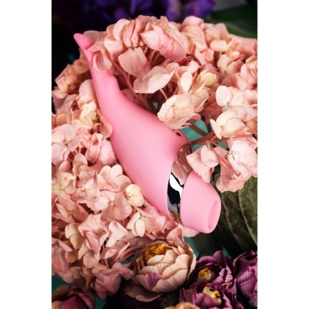 Multifunctional stimulator Flovetta byfa Dahlia, silicone, pink color, 14 cm-6